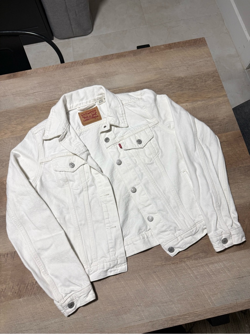 Levi's® Premium TRUCKER JACKET | White | Men’s Size Large - Picture 4 of 6